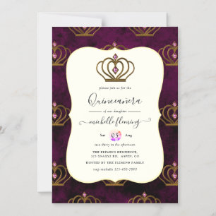 Elegancia de oro antiguo Invitación magnética de Q