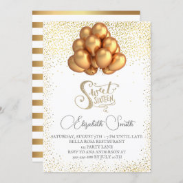Elegancia de oro, invitación dulce de dieciséis