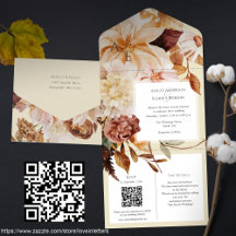 Elegancia de otoño, invitación de boda de otoño co