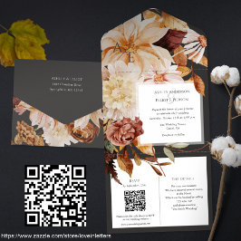 Elegancia de otoño, invitación de boda de otoño co