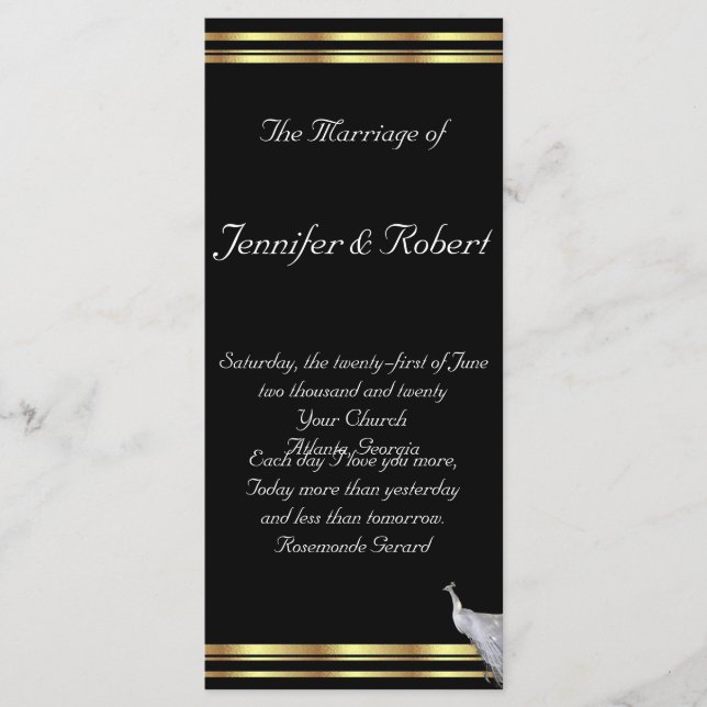 Elegancia de pavo real en el programa de oro y bla (Anverso)