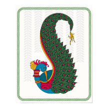 Elegancia de pavo real: Poster de arte de Madhuban