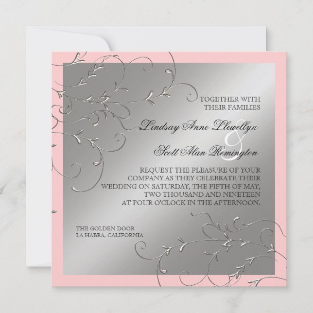 Elegancia del lazo negro, invitaciones de la bodas (Anverso)