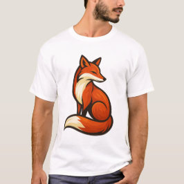 Elegancia del zorro místico: diseño de camiseta ar