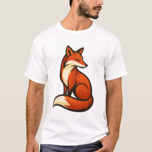Elegancia del zorro místico: diseño de camiseta ar