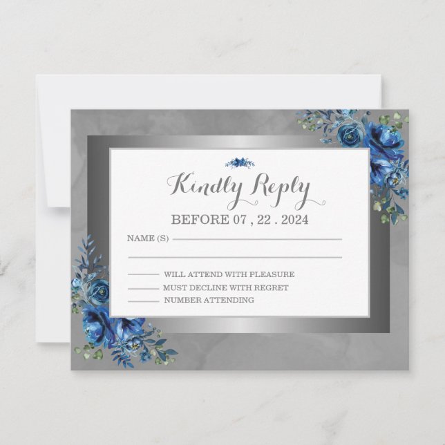 Elegancia en Bloom: RSVP con tarjeta de respuesta  (Anverso)