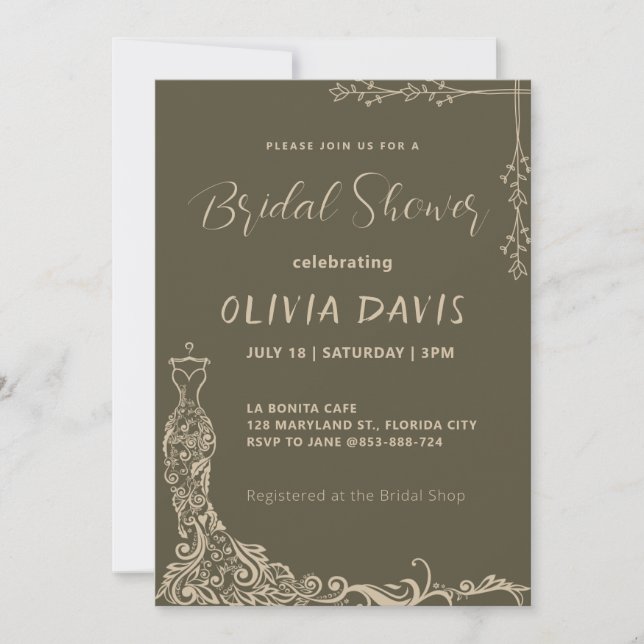Elegancia en flor: Invitación a ducha de novia (Anverso)