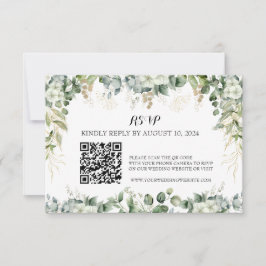 Elegancia en Flor: Tarjeta de Respuesta QR Platead