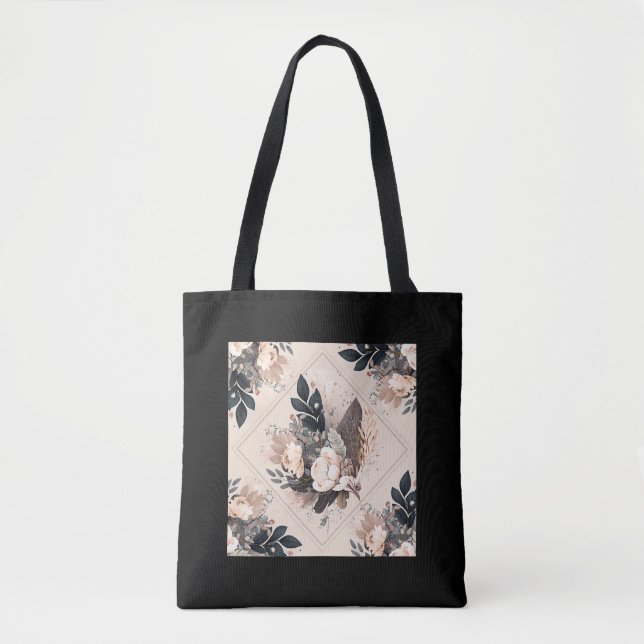 Elegancia en la bolsa de tote de flor (Anverso)