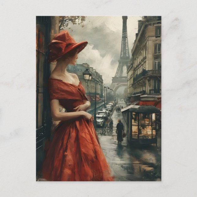 Elegancia en París: postal vintage (Anverso)