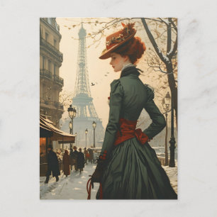 Elegancia en París: postal vintage