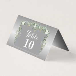 Elegancia en tarjeta plegada azul y plateado