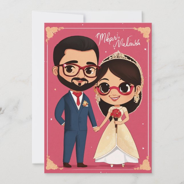 Elegancia encantadora: Diseño de Invitación de Bod (Anverso)