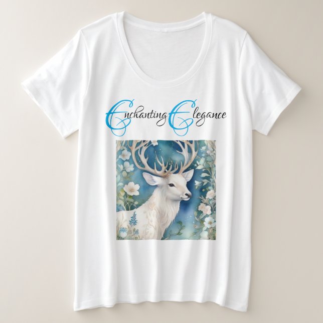 "Elegancia encantadora: venado blanco de nieve en  (Anverso del diseño)
