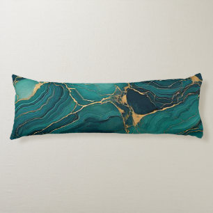 Elegancia Esmeralda: Almohada Corporal con Mármol