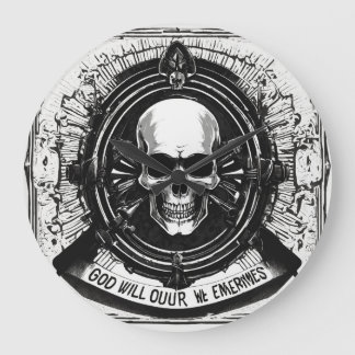 "Elegancia esquelética: mini reloj de pared de crá