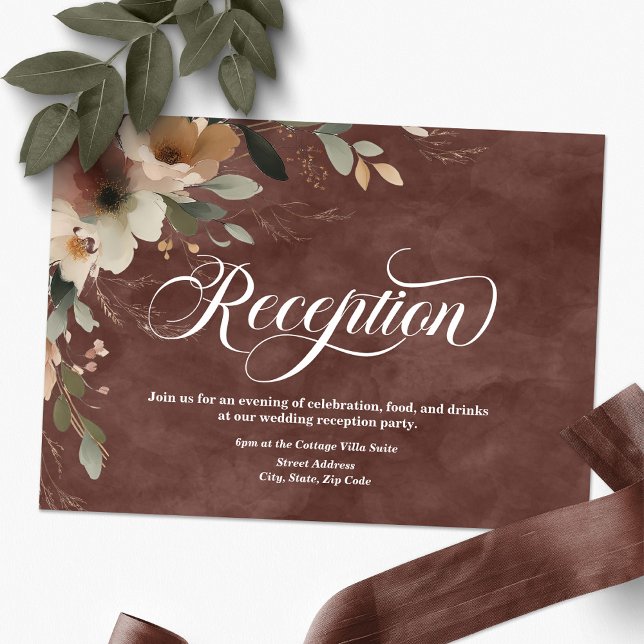 Elegancia etérea Rústica de la recepción de bodas  (Continue the celebration—our elegant reception cards guide guests from vows to festivities.)