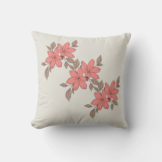 "Elegancia floral almohada cuadrada - Flor hermosa (Anverso)