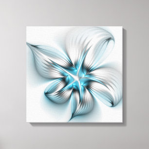 Elegancia floral arte fractal abstracto azul moder