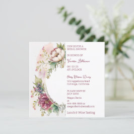 Elegancia floral Bridal Shower Invitación