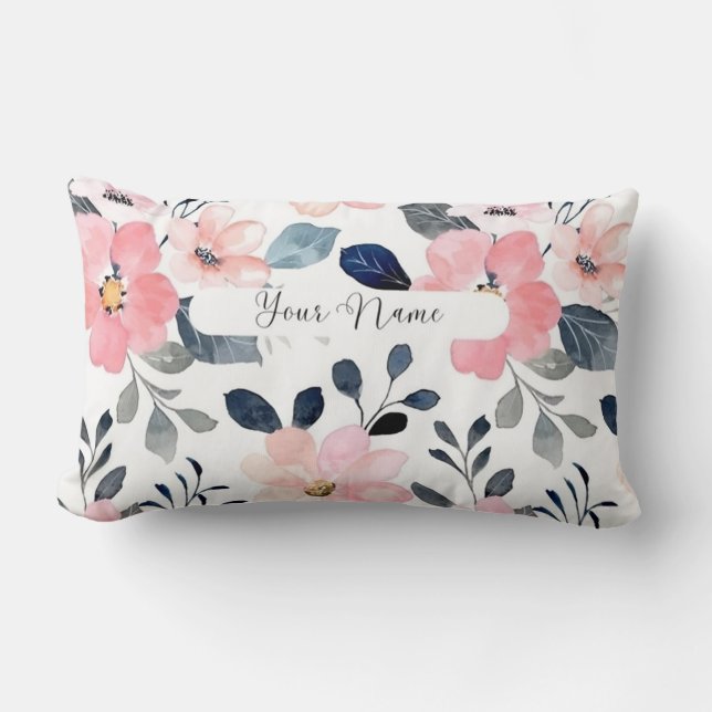 "Elegancia floral: diseño de almohadas personaliza (Anverso)