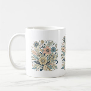 Elegancia floral en tazas de tonos pasteles