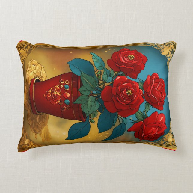 "Elegancia floral: Florecimiento del almohada de a (Anverso)