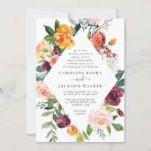 Elegancia floral Invitación a la boda otoñal
