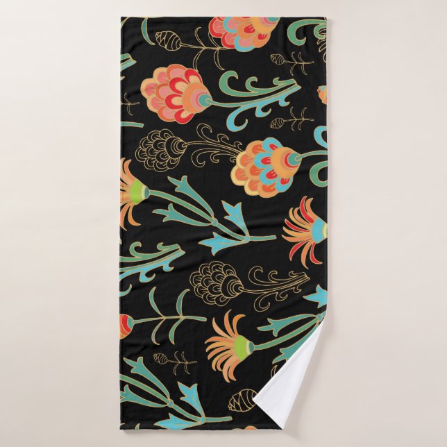 Elegancia floral oriental sin inconvenientes (Toalla de baño)