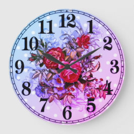 Elegancia Floral Reloj de Pared Redondo Acrílico d