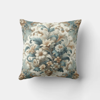 Elegancia floral vintage de diseño de almohada ina