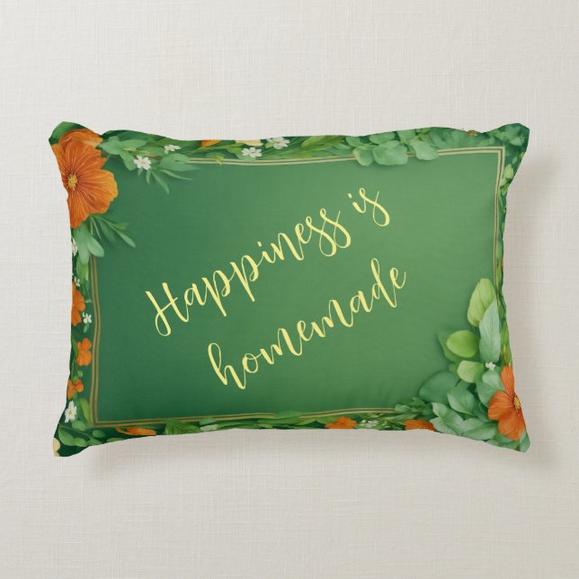 Elegancia floreciente: Cojín decorativo floral (Anverso)