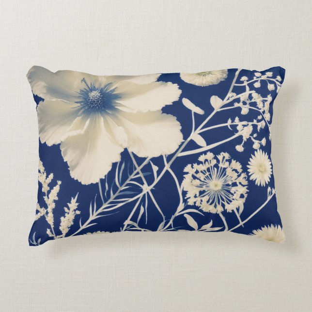 Elegancia floreciente: Cojín decorativo floral (Anverso)