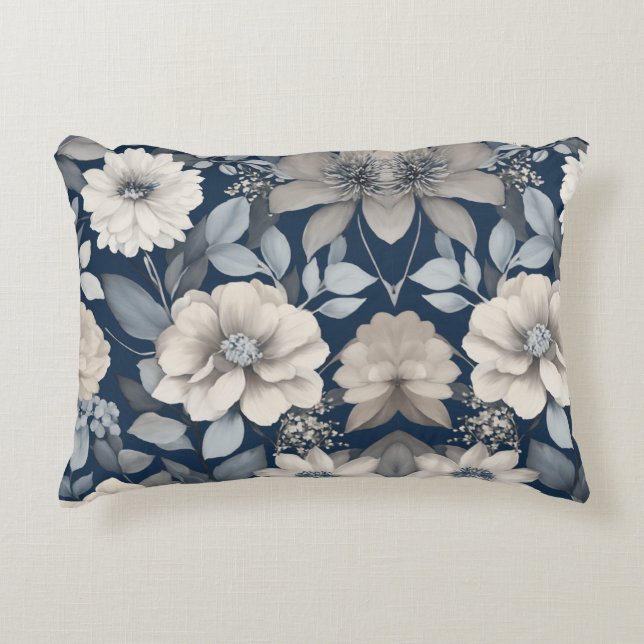 Elegancia floreciente: Cojín decorativo floral (Anverso)