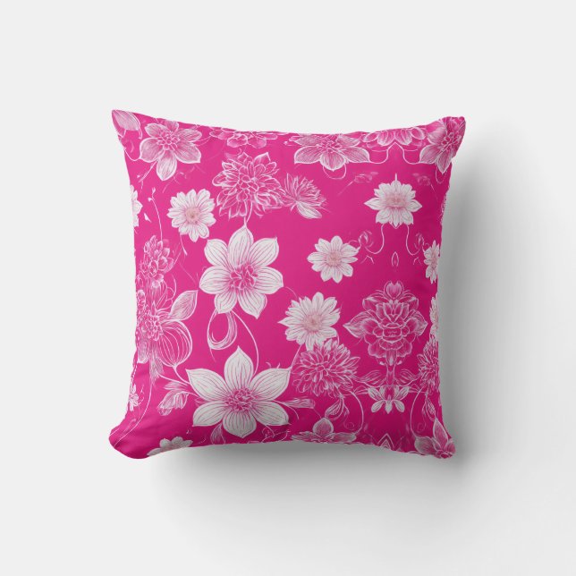 Elegancia floreciente: Cojín decorativo floral (Anverso)