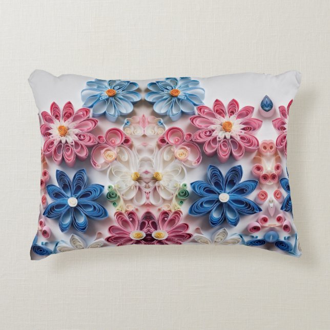 Elegancia floreciente: Cojín decorativo floral (Anverso)