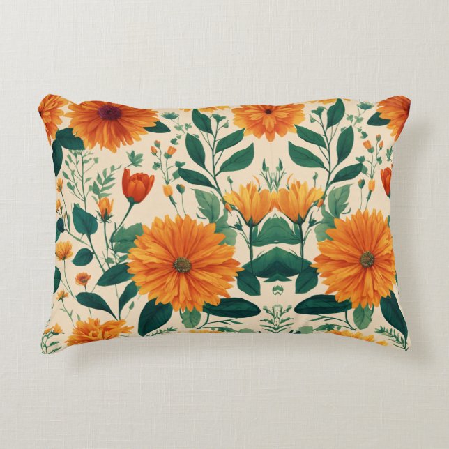 Elegancia floreciente: Cojín decorativo floral (Anverso)