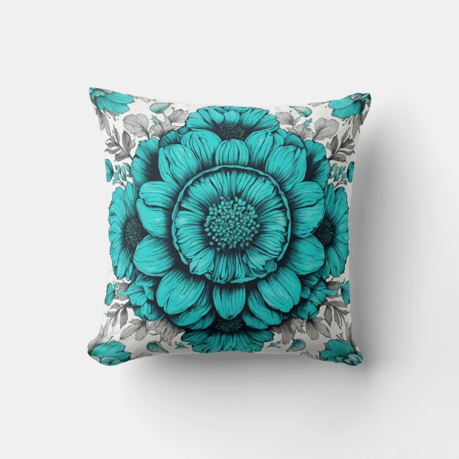 Elegancia floreciente: Cojín decorativo floral (Anverso)