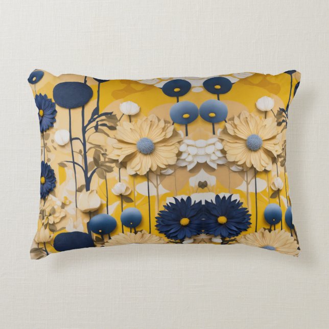 Elegancia floreciente: Cojín decorativo floral (Anverso)