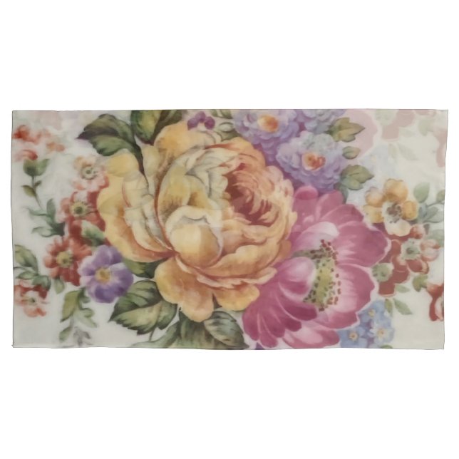 Elegancia: Fundas de almohadas florales de inspira (Anverso-izquierdo)