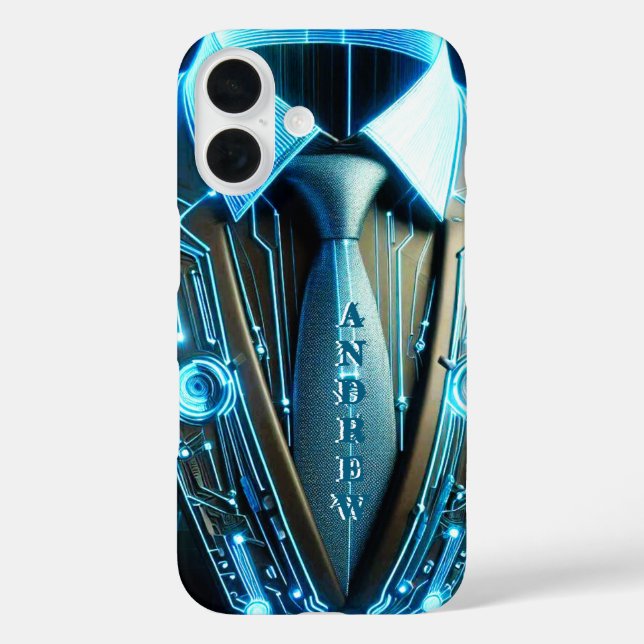 Elegancia futura - Funda 4D Necktie iPhone 16 (Reverso )