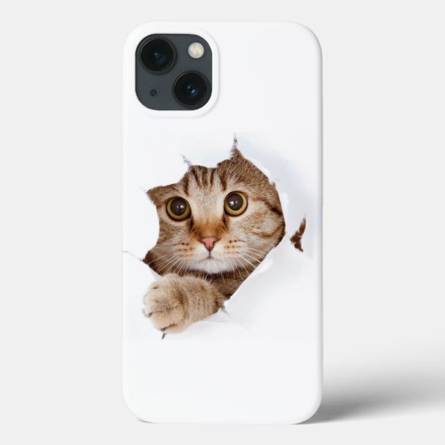 "Elegancia gata 3D: Funda protector para iPhone 13 (Reverso)