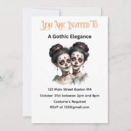 Elegancia gótica Invitación a Halloween - Damas ge