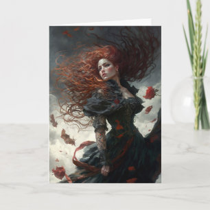 Elegancia gótica, notecard victoriana de viento