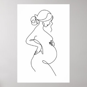 Elegancia Maternal: Arte de Línea de Mujeres Embar