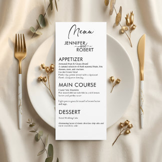 Elegancia Minimalista | Menú de Mesa de Boda Moder