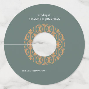 Elegancia minimalista moderna Boda etiqueta de vid