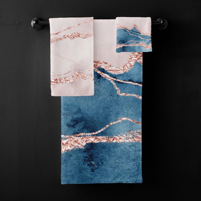 Elegancia mística | Agante de oro azul y Rosa Verd (Subido por el creador)
