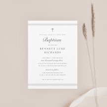 Elegancia moderna Bautismo Invitación