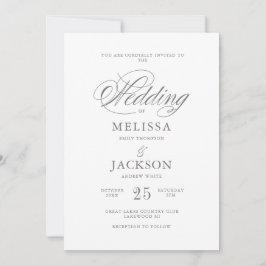 Elegancia moderna Boda de oro Invitación a la boda